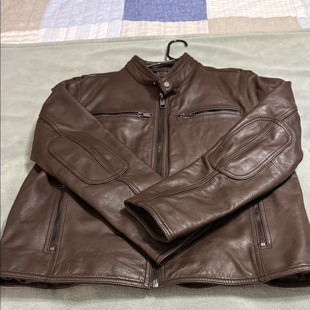 Marc New York LARGE Brown Leather Jacket: EXCELLENT CONDITION NO FLAWS